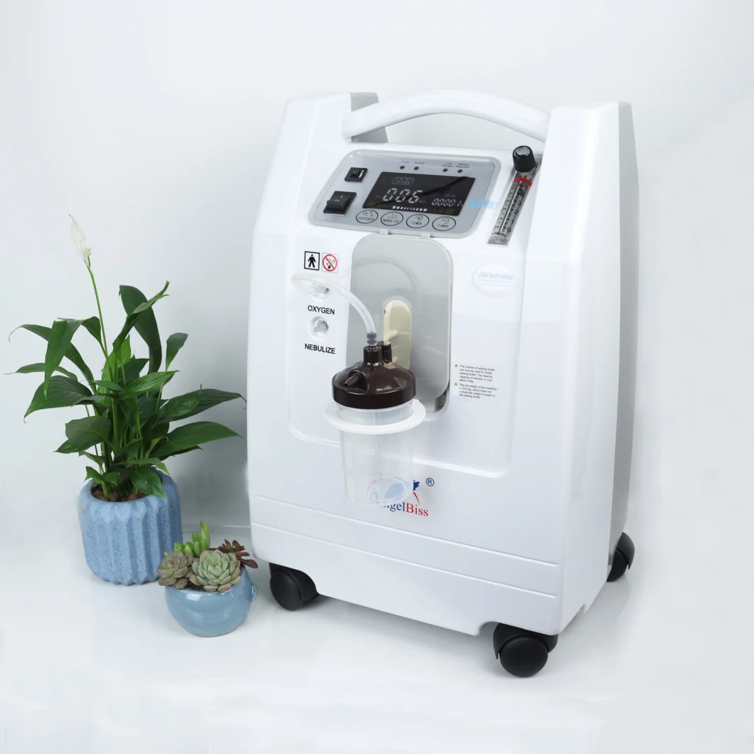 93% O2 Purity 5lpm Oxygen Concentrator with Nebulizer, Low Oxygen Alarm