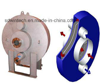 Round Plate and Shell Heat Exchanger for Aftercooler and Intercooler