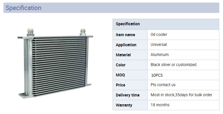 28 Rows Aluminum An10 Transmission Engine Radiator Air Oil Cooler