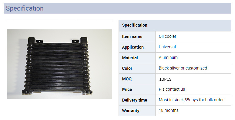 Customized Universal Engine Transmission Oil Cooler for Small Machine