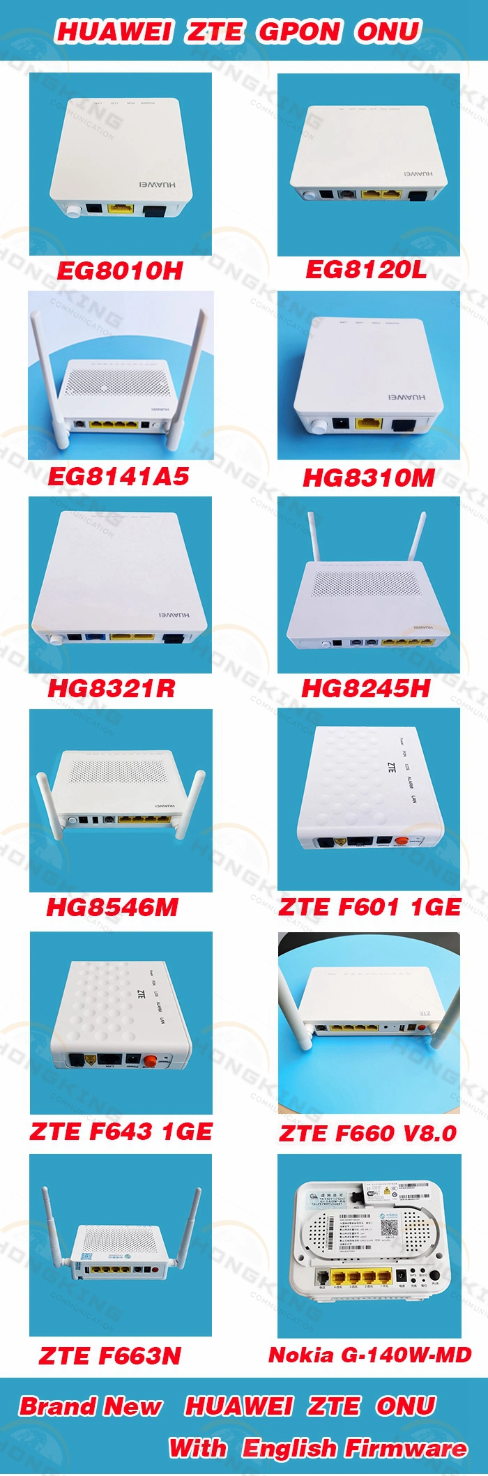 Eg8143A5 Huawei Echolife Gpon FTTH 2.4G WiFi Same Huawei ONU Ont Hg8247h5 CATV Ont