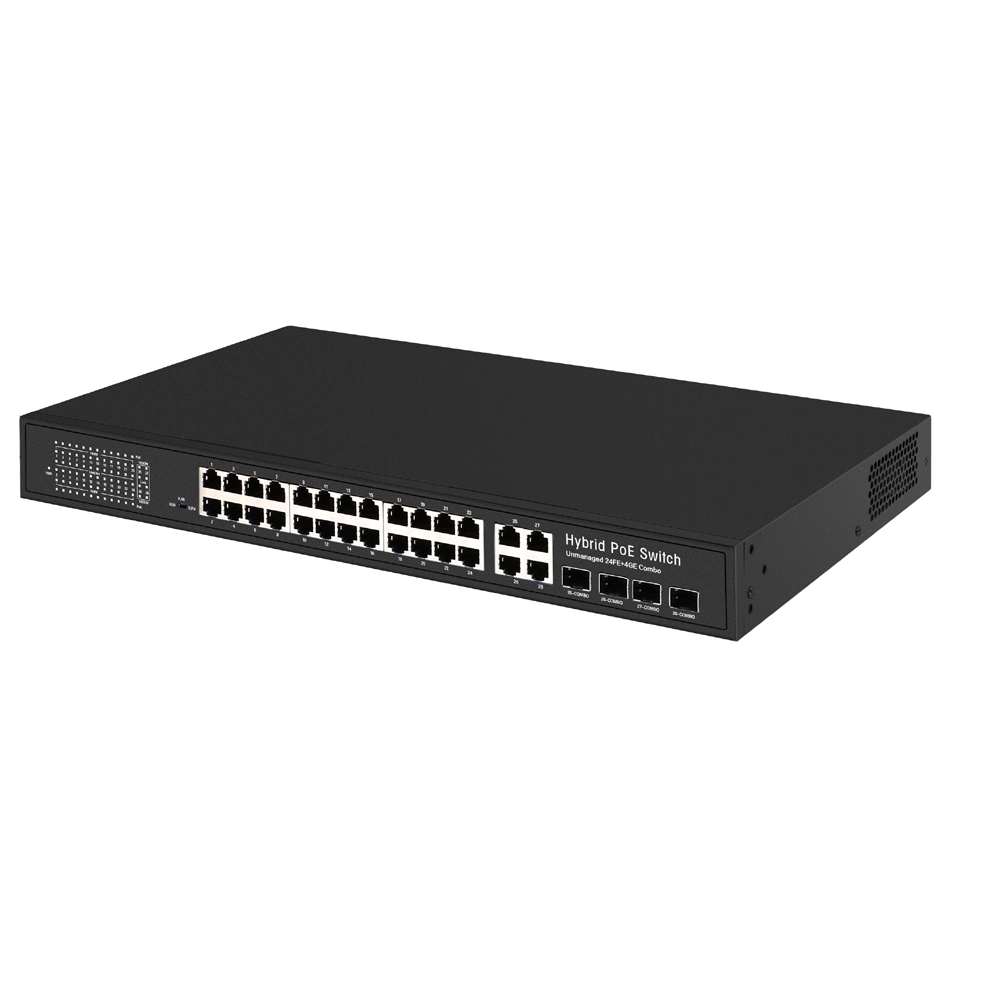 24 Ports Fast Ethernet Switch 24 Port 10/100Mbps Ethernet Switch with 4 SFP Combo Ports