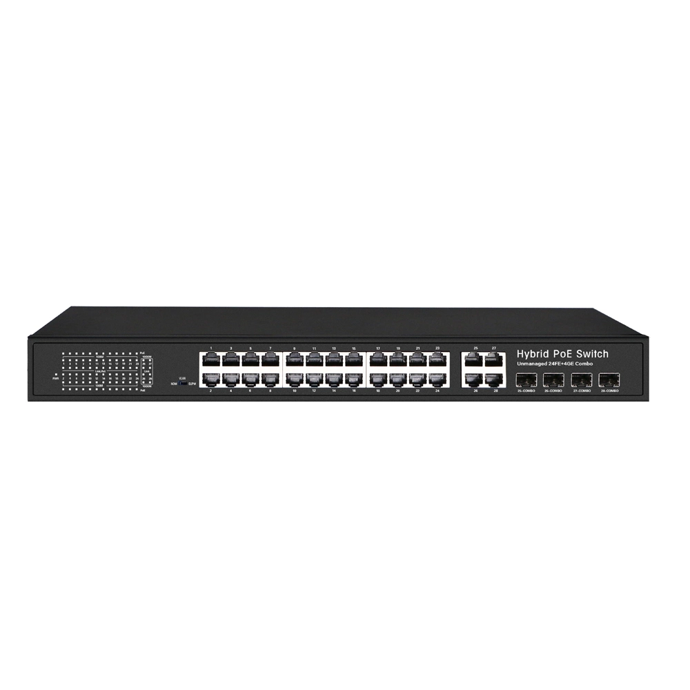 24 Ports Fast Ethernet Switch 24 Port 10/100Mbps Ethernet Switch with 4 SFP Combo Ports