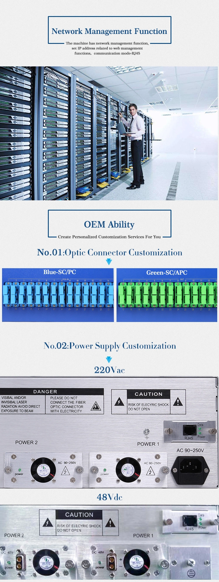 FTTX Multi-Port Pon CATV Wdm EDFA, Compatible with Huawei Olt/ONU