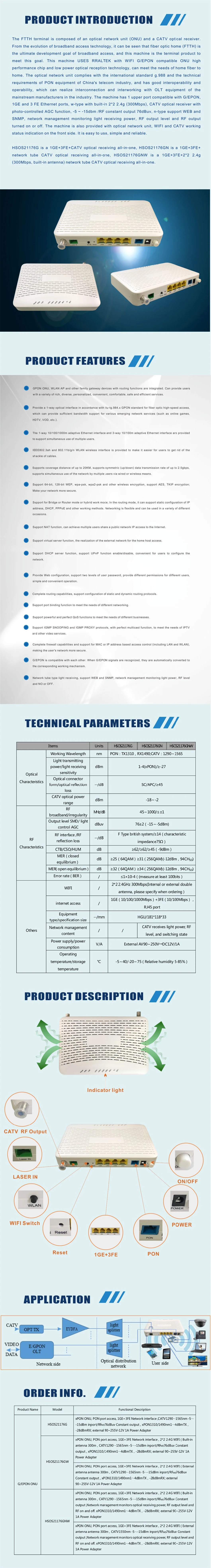 Olt FTTH 4 Ge Uplink Port E/Gpon Ont/ONU Compatible with Huawei, Zte