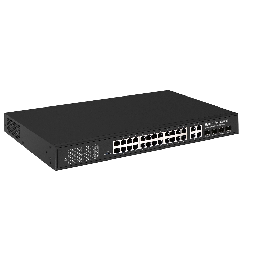 24 Ports Fast Ethernet Switch 24 Port 10/100Mbps Ethernet Switch with 4 SFP Combo Ports