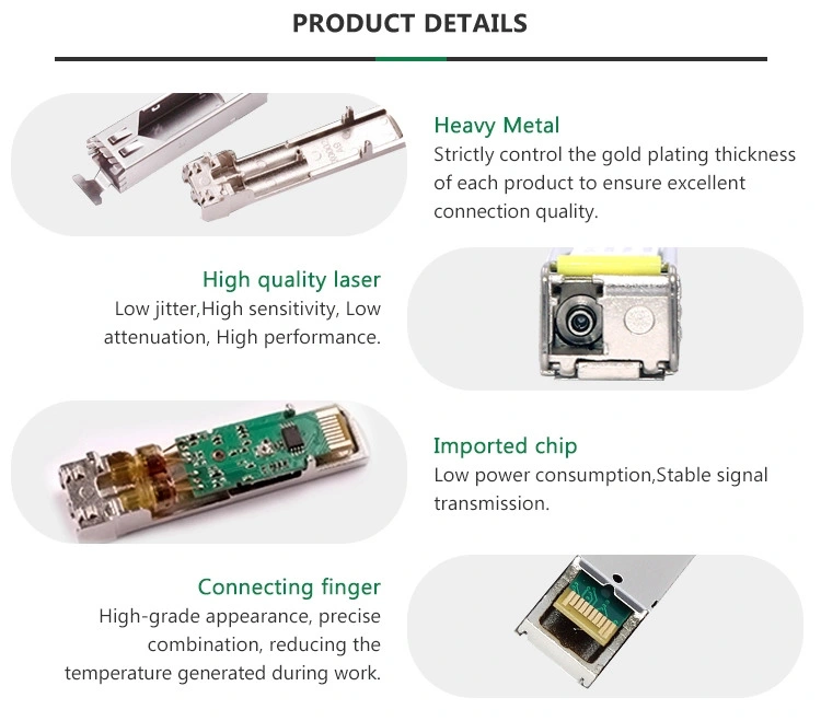 Er Ethernet SFP Bidi Wdm Switch Gigabit with Tx1550nm Gpon ONU Stick SFP 20km