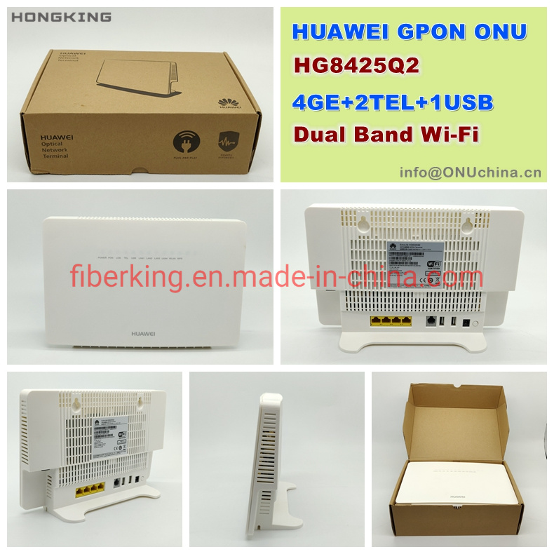 Gpon ONU Huawei Hg8245q2 Ont 4ge+1tel+2USB+WiFi Dual Band Optical Network Terminal