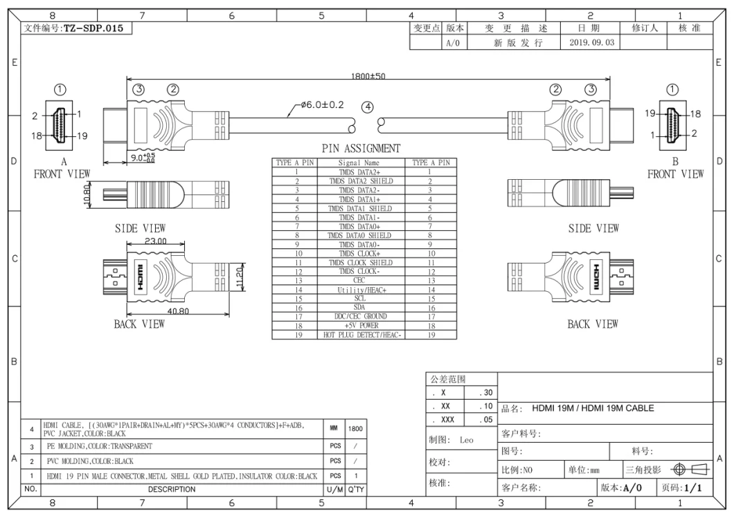 Customized Multimedia Cable Video & Audio Cable for Computer TV Multimedia Cable Manufacturer HDMI VGA DVI USB