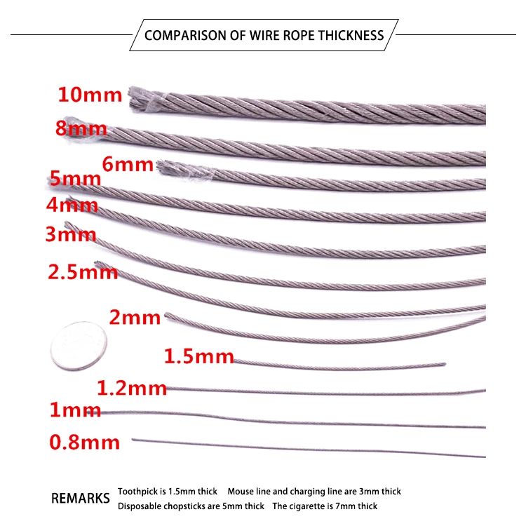 Galvanized Steel Wire Rope Wire Cable 7X7 Diameter 4.0mm