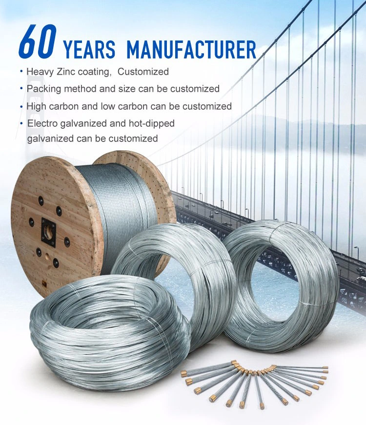 1*7 Stay Wire Guy Wire Gsw Hot-Dipped Zinc Coated Galvanized Steel Strand Wire