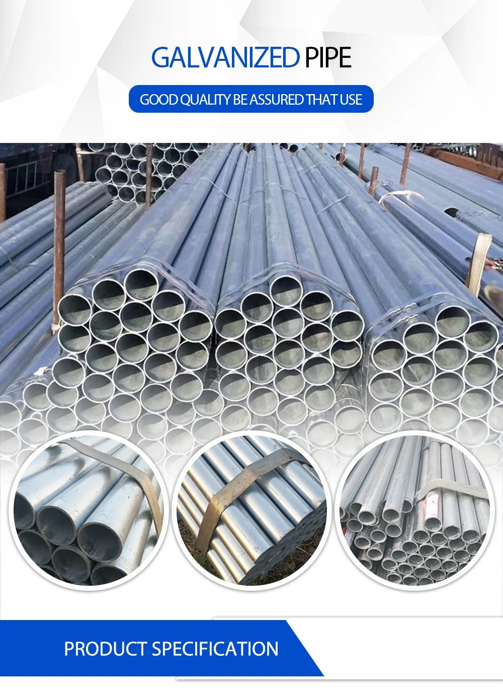 Q195 Q235 Q345 Galvanized Iron Pipe Manufacturer Hot DIP Galvanized Steel Pipe Gi Round Tube