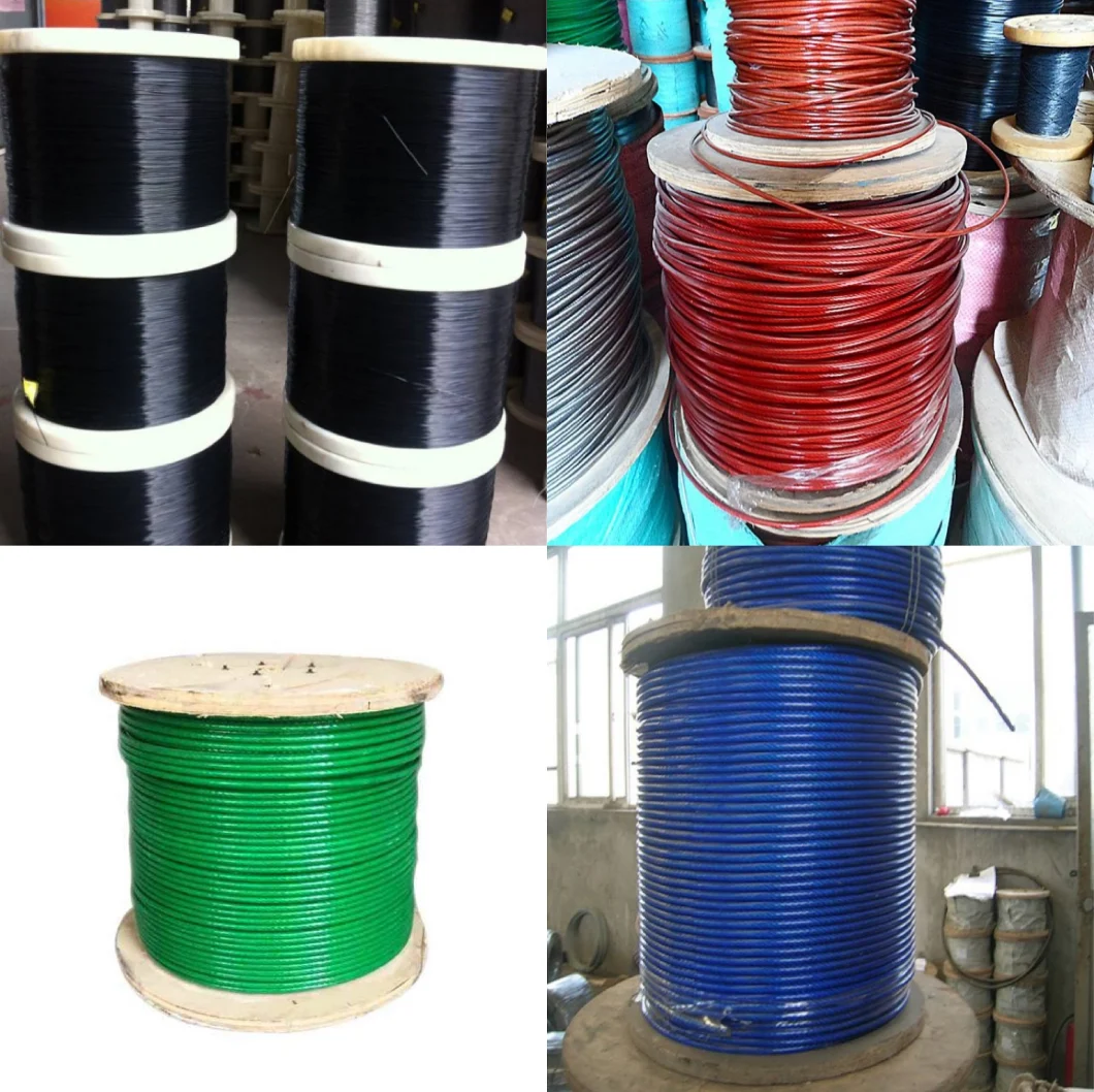 Customized Diameter Color PVC Plastic Coated Steel Wire Rope