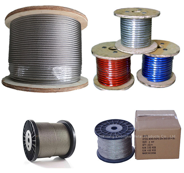 PVC Coated Wire Rope 6X19 Galvanized for Making Spring Wound