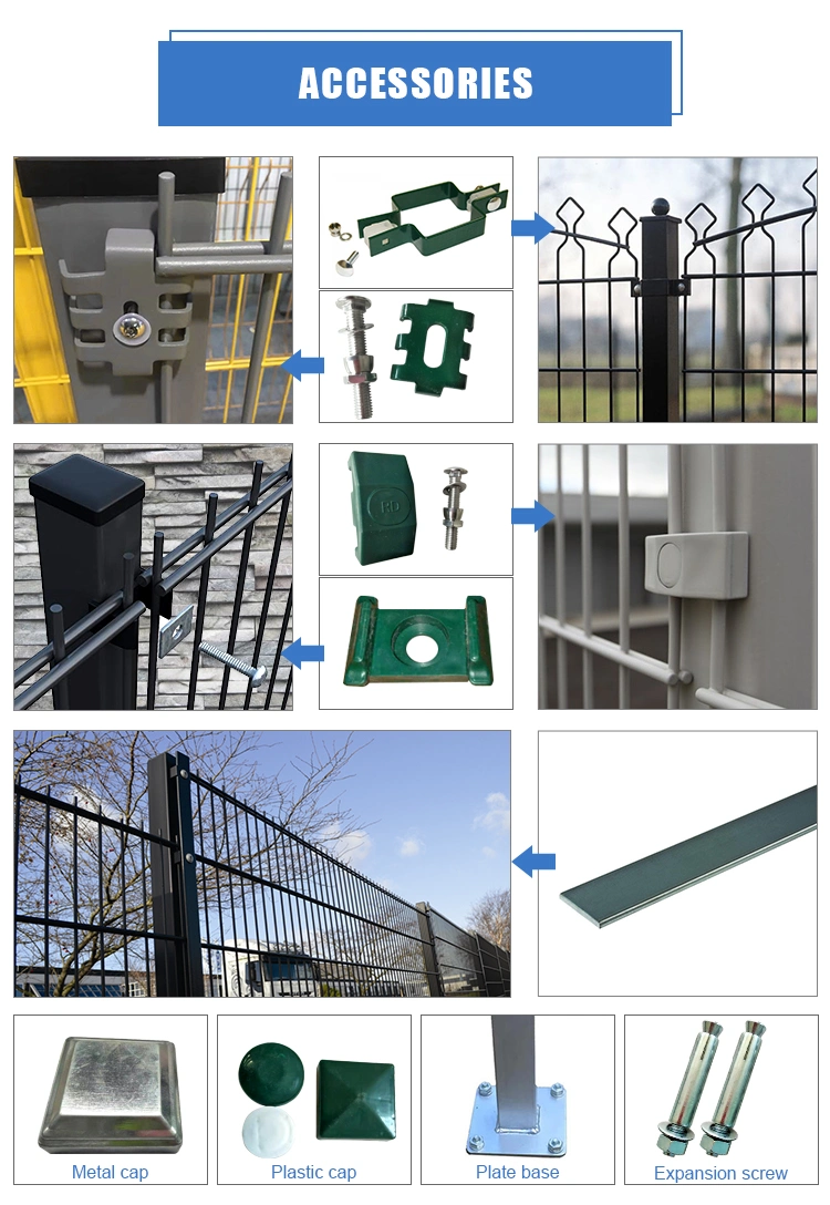 Hebei Factory Galvanized Wire 656 Double Wire Fence 2D Panels