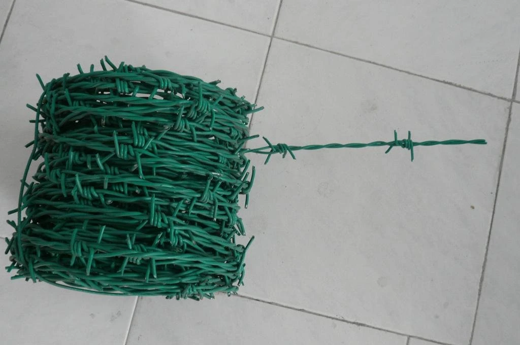 2.0mm * 2.0mm PVC/Plastic Coated Galvanized Barbed Wire