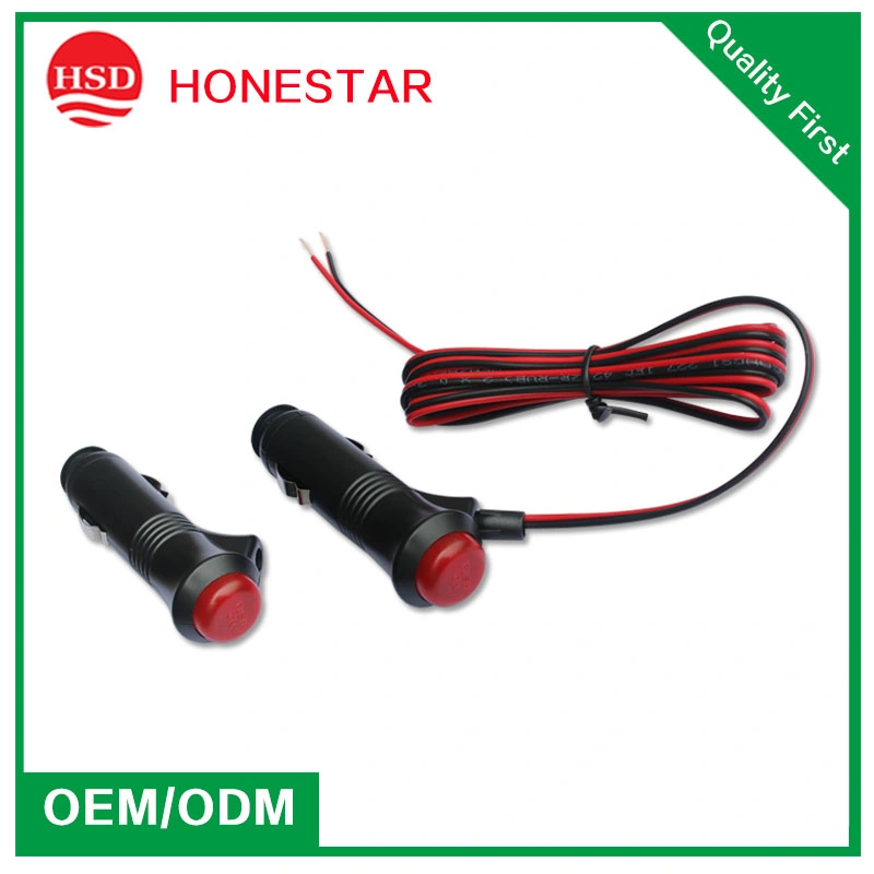 Auto Accessories Cigarette Lighter Plug with Red Black Wire