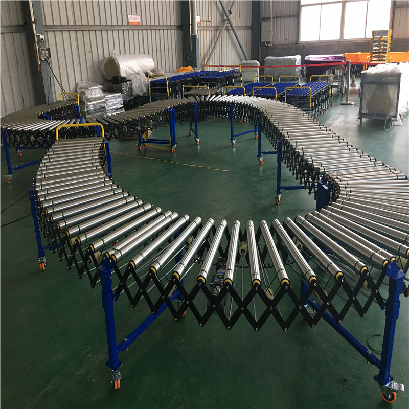Speed Adjustable Flexible Expandable Motorized Steel Roller Conveyor