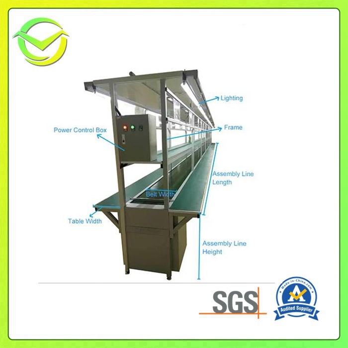Mobile Phone LED Light PVC Belt Conveyor Assembly Line