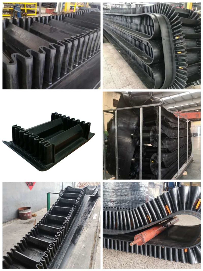 Xe Reinforced Sidewall Rubber Black Conveyor Belt for Belt Conveyor