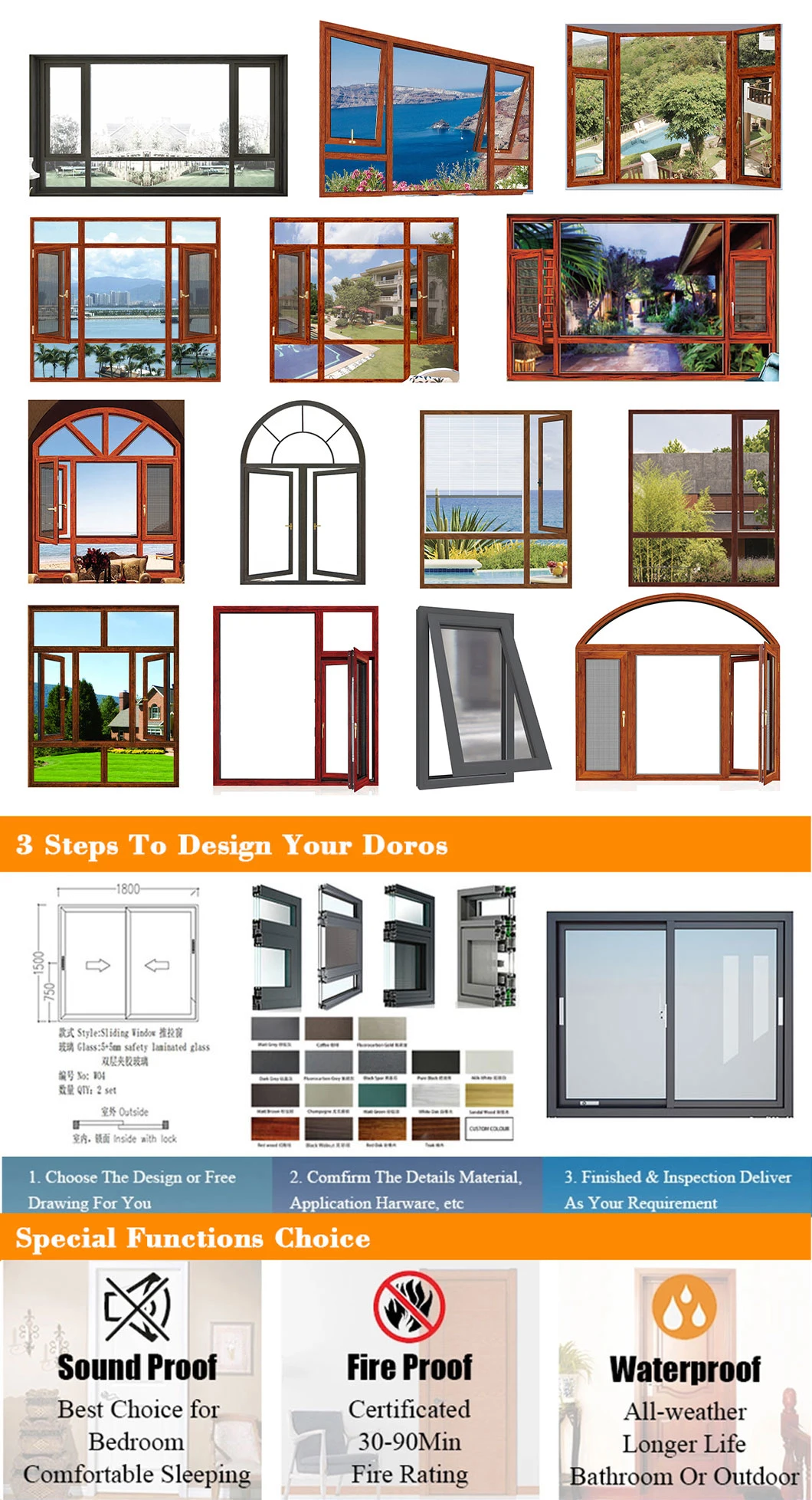 Vinyl Window Aluminium Sliding Door Aluminium Frame Sliding Window