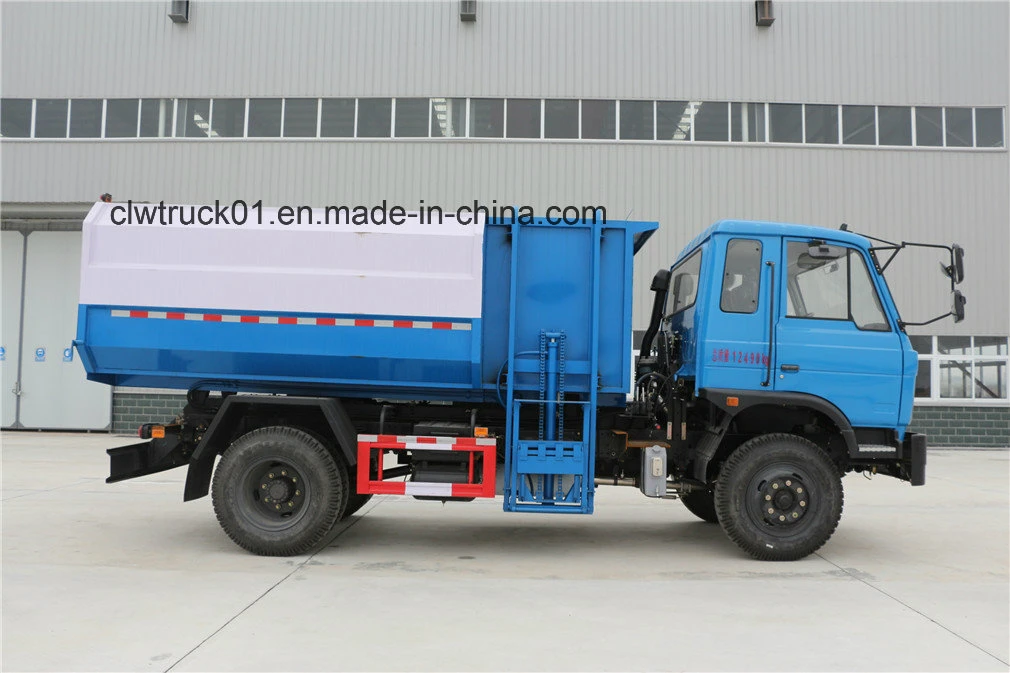 Side Loader Dongfeng 6 Wheel 8m3 Hanging Bucket Garbage Truck