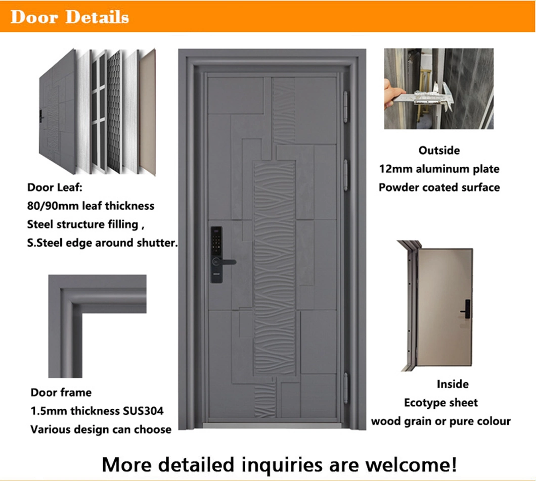 Top Steel Security Door Building Materials Fire Steel Door Steel Apartment Metal Entry Door