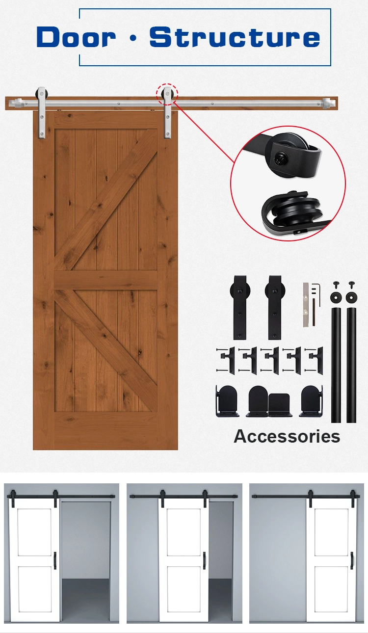 Solid Wood Warehouse Louvered Sliding Closet Barn Door