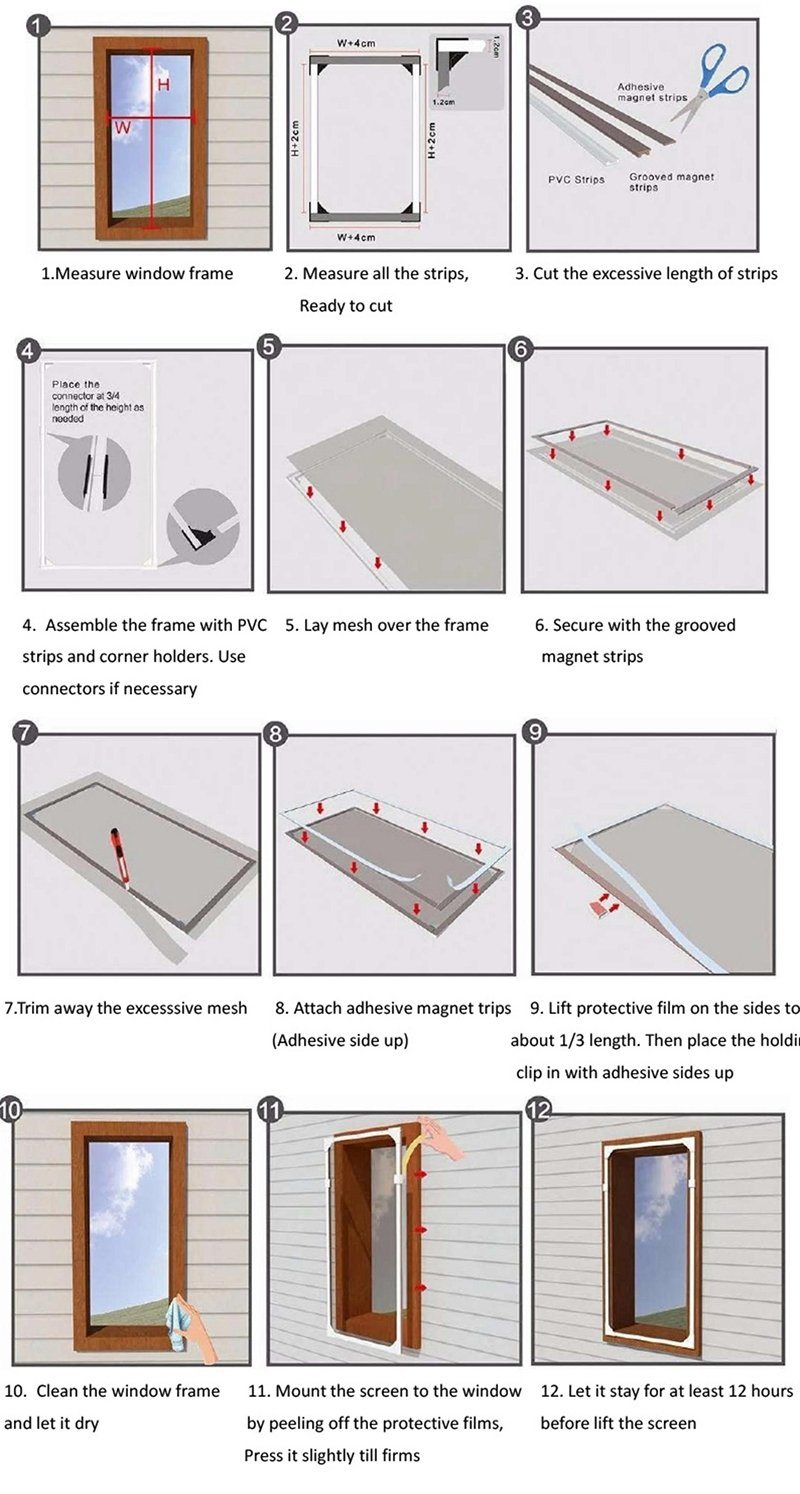 Protector Fly Window Magnetic Screen Door Self-Adhesive Window Door Screen Mesh Magnetic Screen Door