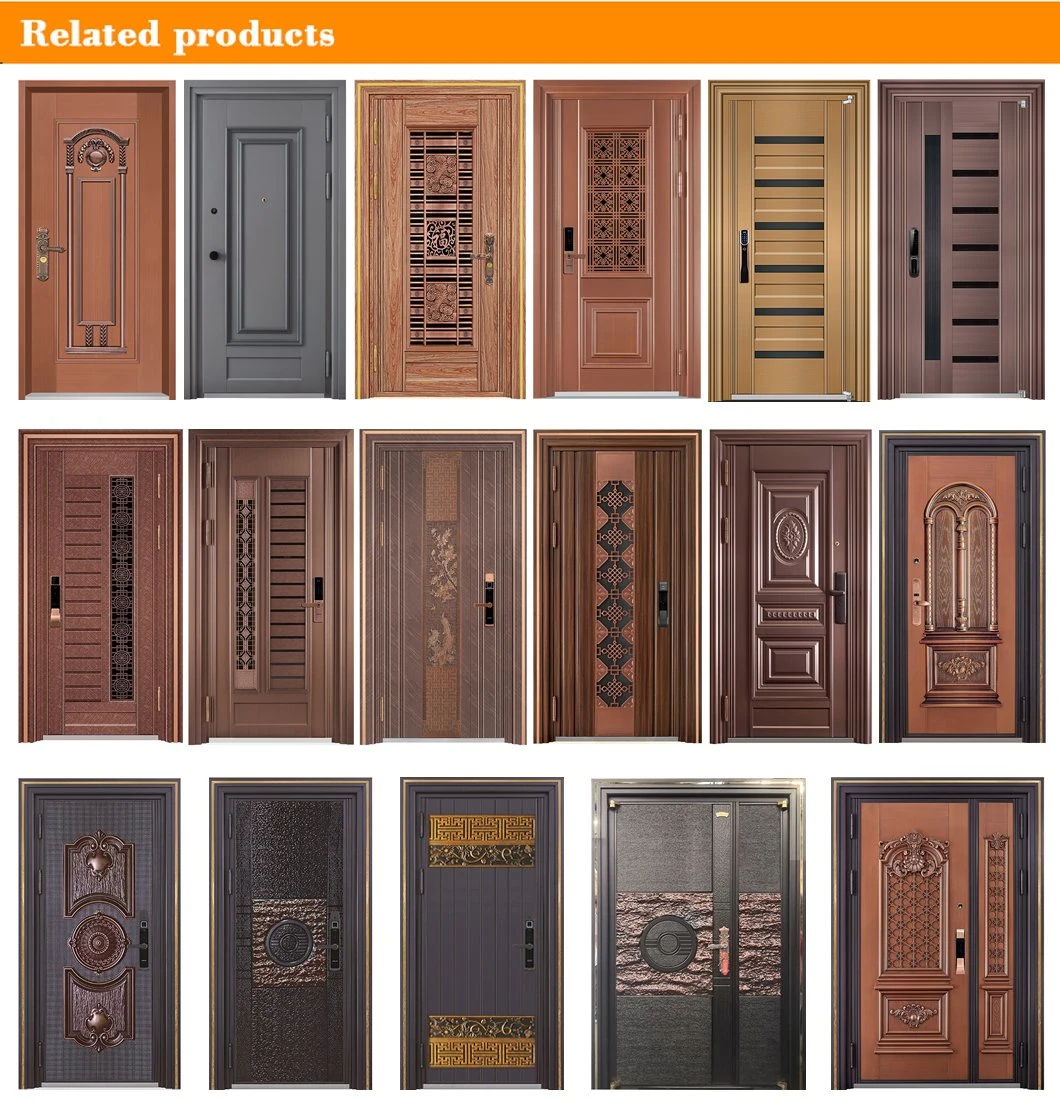 Top Steel Security Door Building Materials Fire Steel Door Steel Apartment Metal Entry Door