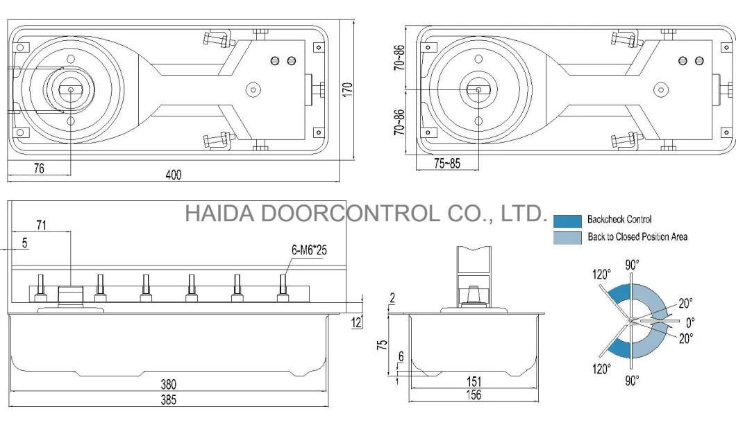 350 Kg Super Heavy Duty Metal Door Hinge Glass Door Floor Spring