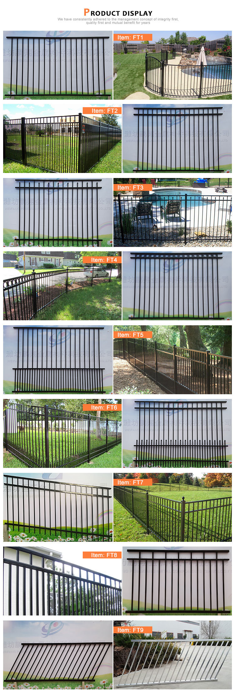 Outdoor Garden Easy Installation Aluminum Composite Fence Panel