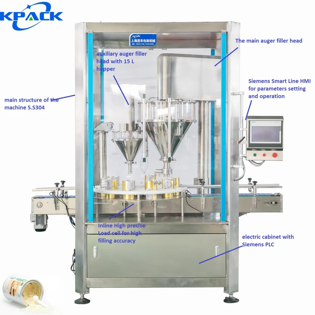 Fully Automated 400g Infant Formula Milk Powder Cans Filling Seaming Production Line