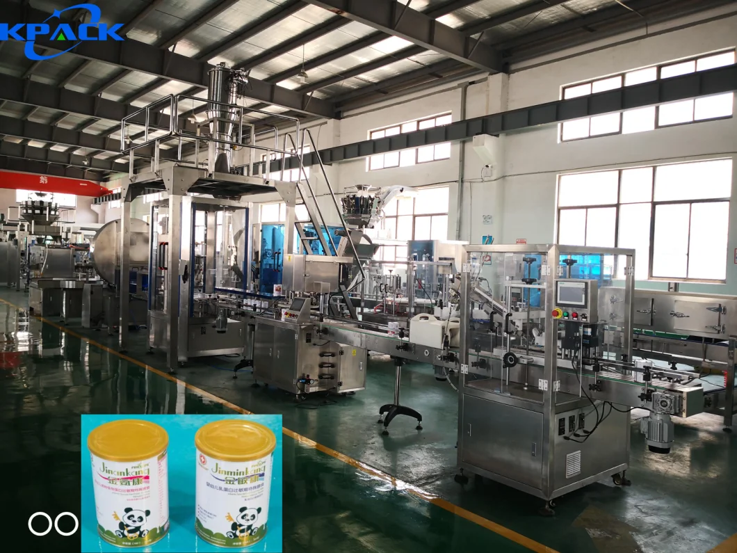 Fully Automated 400g Infant Formula Milk Powder Cans Filling Seaming Production Line