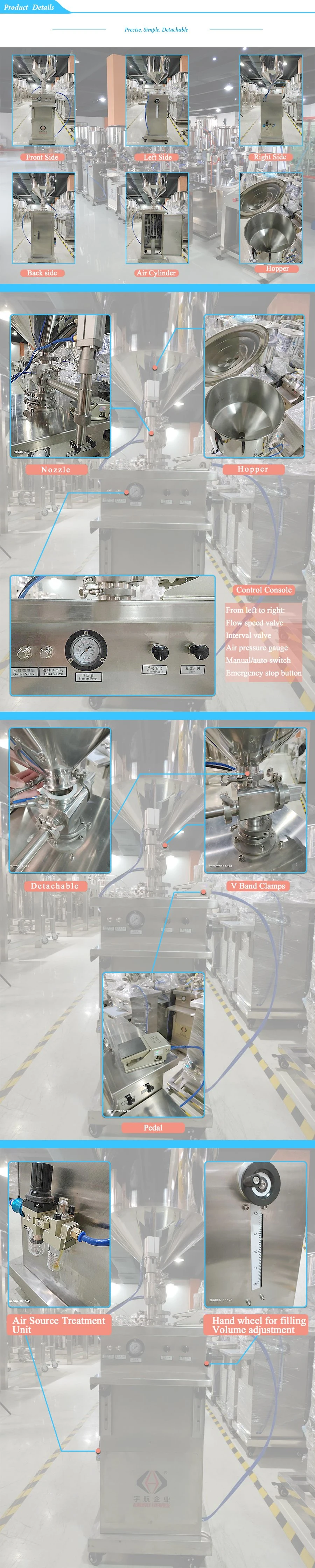 Semi Auto Shampoo Lotion Hair Conditioner Cream Body Lotion Filling Machine Liquid Filling Machine