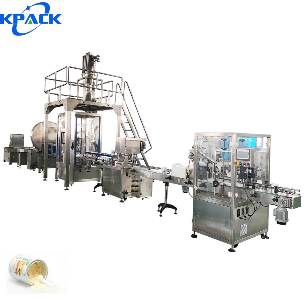 Fully Automated 400g Infant Formula Milk Powder Cans Filling Seaming Production Line