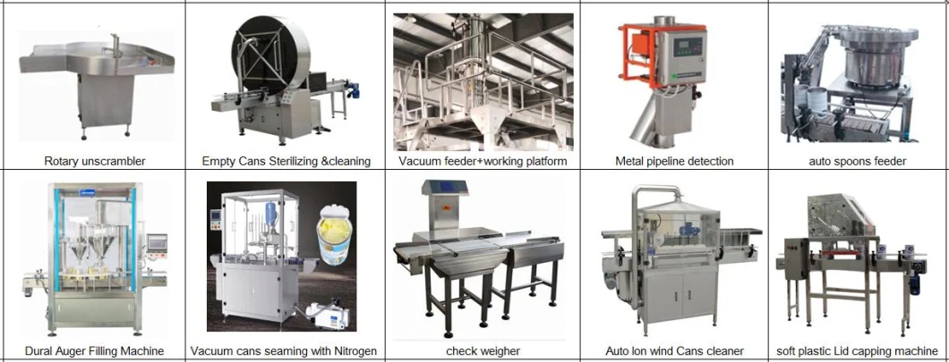 Fully Automated 400g Infant Formula Milk Powder Cans Filling Seaming Production Line