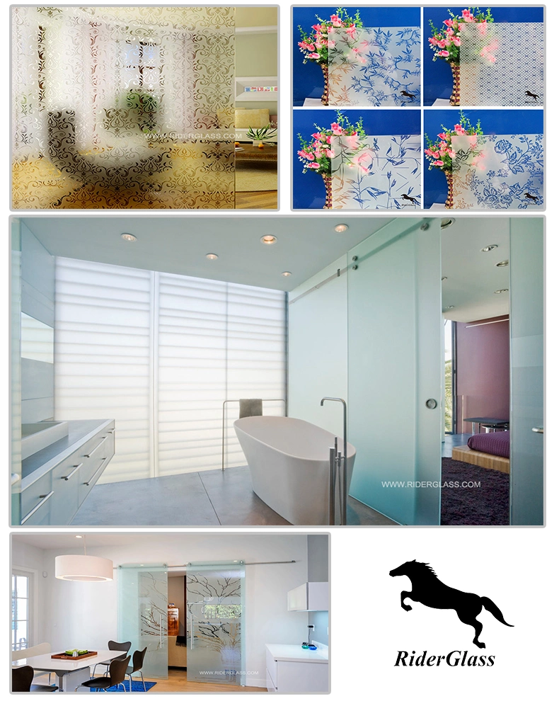 3-6mm Dark Blue Acid Etched Frosted Glass Supplier