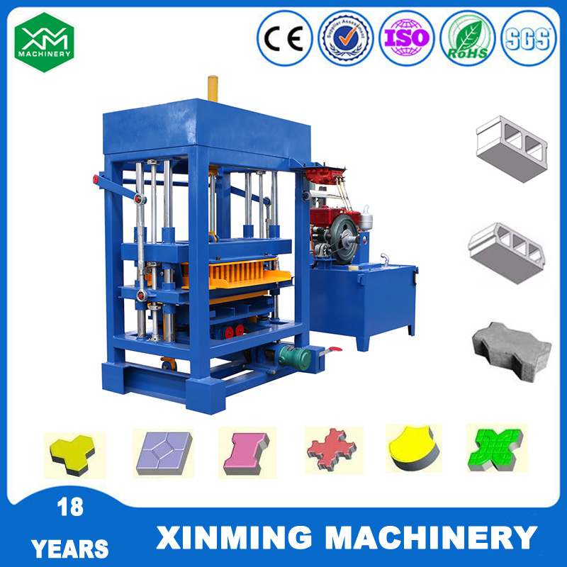 Qt4-30 Disesel Engine Concrete Hollow/ Solid Block Making Machine with Pallet