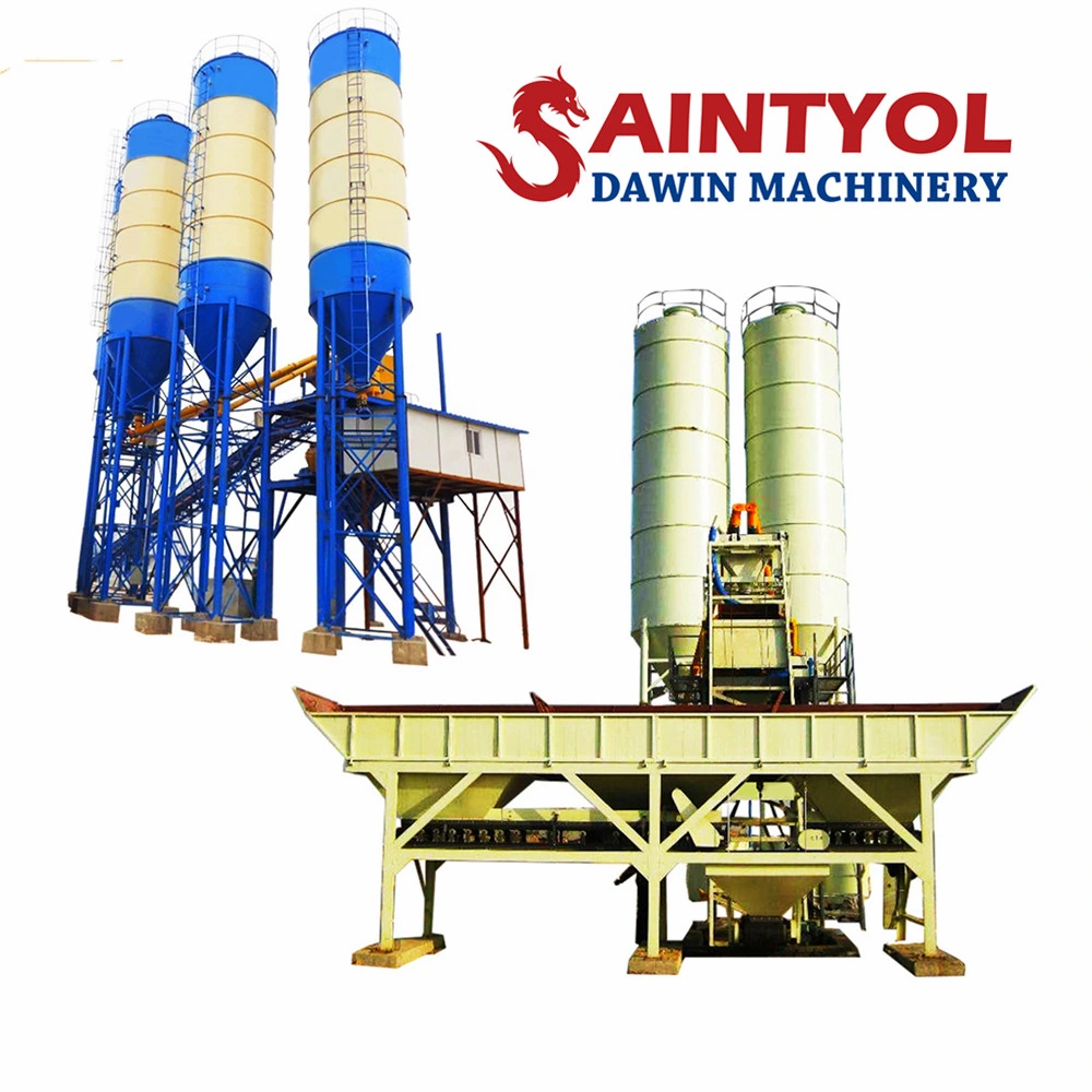 Saintyol Dawin Machinery Stationary Fixed Concrete Batching Plant Mobile Concrete Batching Plant