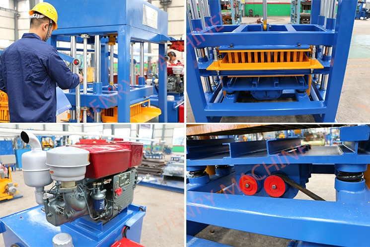 Qt4-30 Disesel Engine Concrete Hollow/ Solid Block Making Machine with Pallet