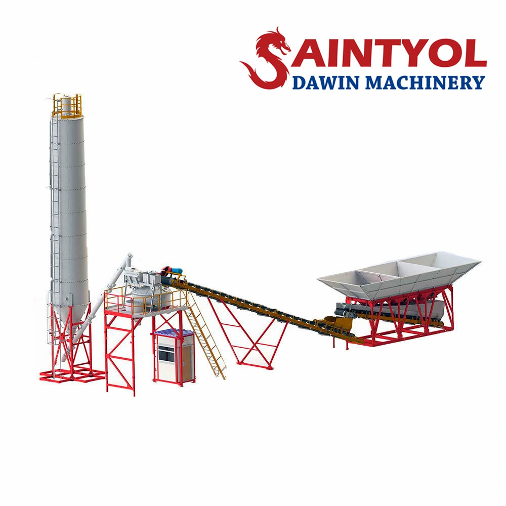 Saintyol Dawin Machinery Stationary Fixed Concrete Batching Plant Mobile Concrete Batching Plant