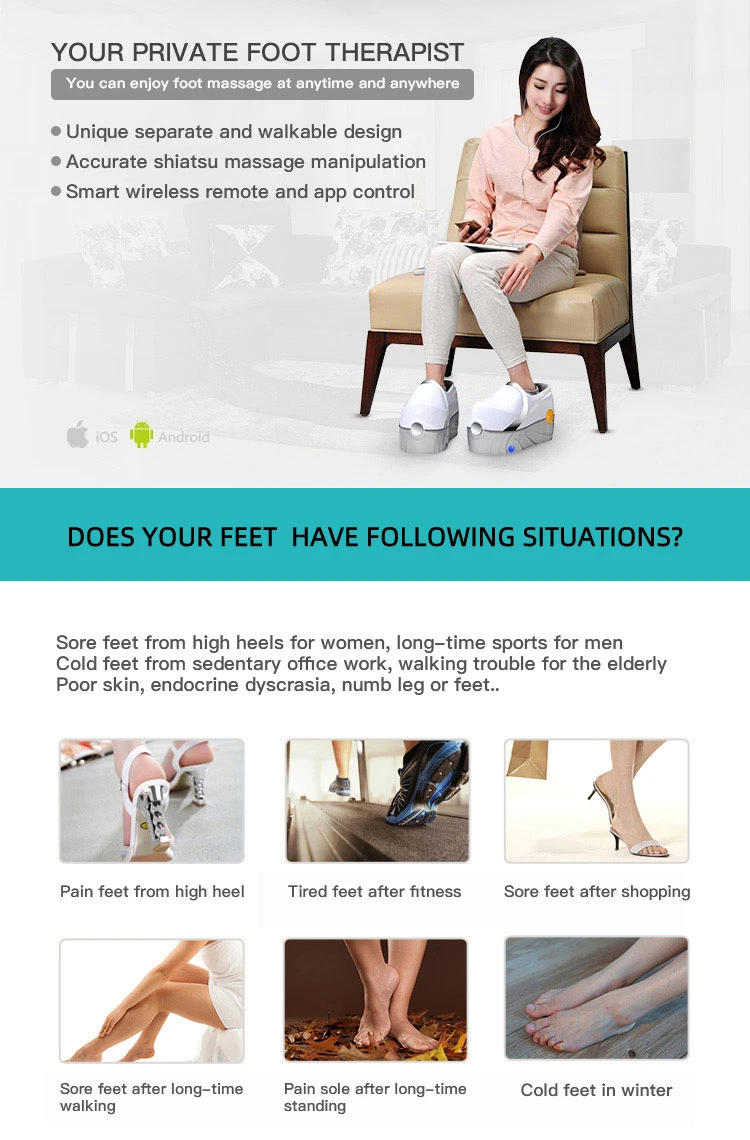 Portable Electric Vibrating Blood Circulation Foot Massage Machine Massager Shiatsu Foot Device