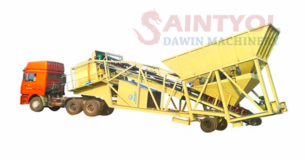 Saintyol Dawin Machinery Stationary Fixed Concrete Batching Plant Mobile Concrete Batching Plant