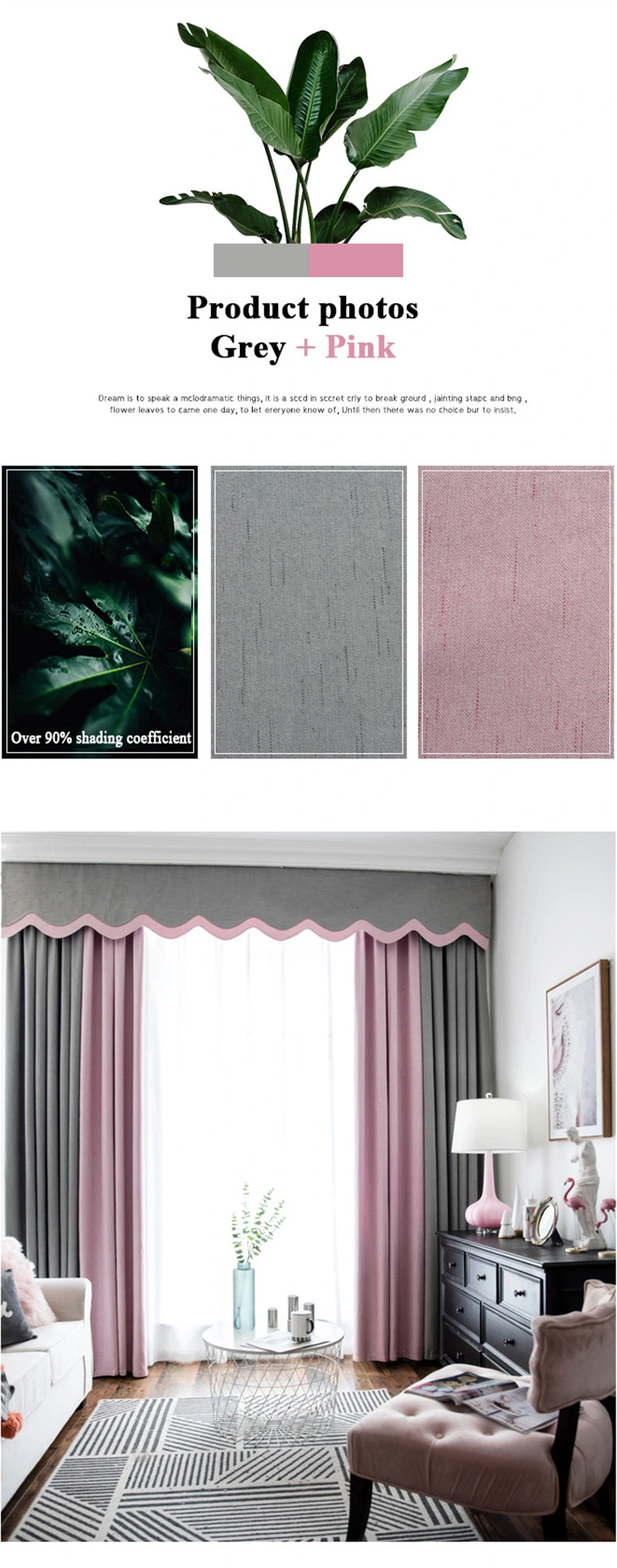 Wholesale Linen 85-90% Fabric Curtain Roller Blinds for Homestay