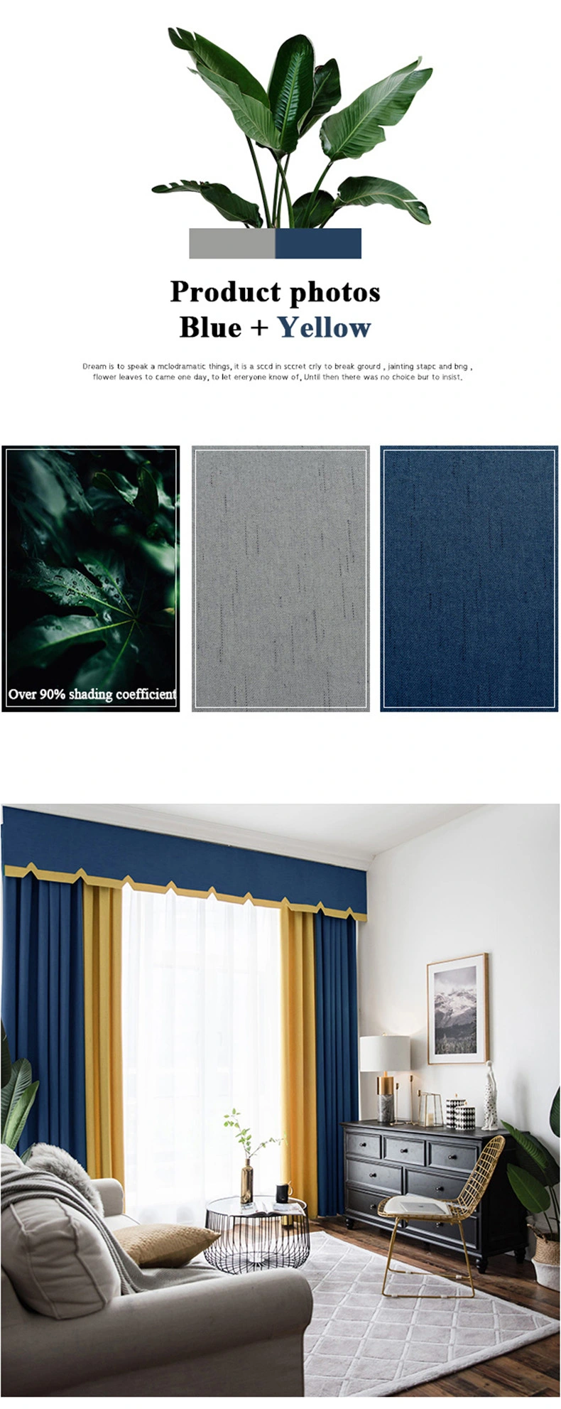 Wholesale Linen 85-90% Fabric Curtain Roller Blinds for Homestay