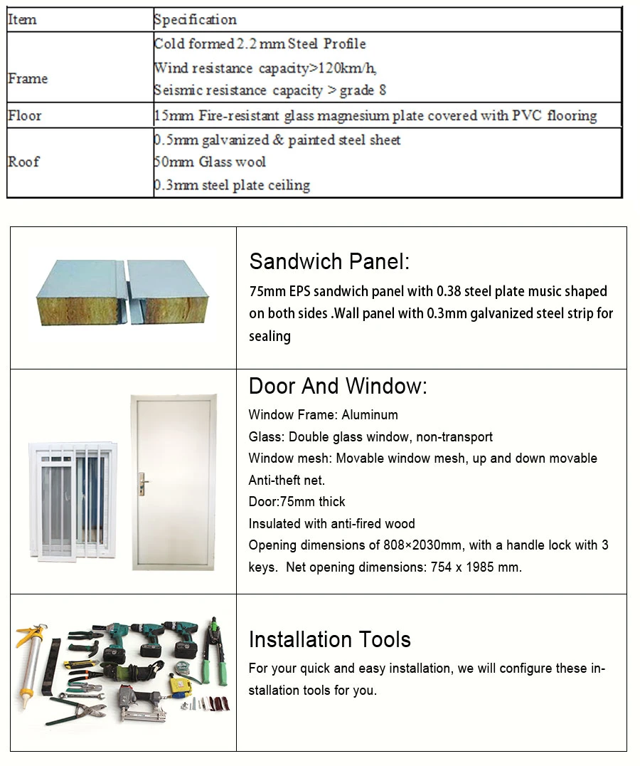 Modular House Portable Cabin for Dormitory