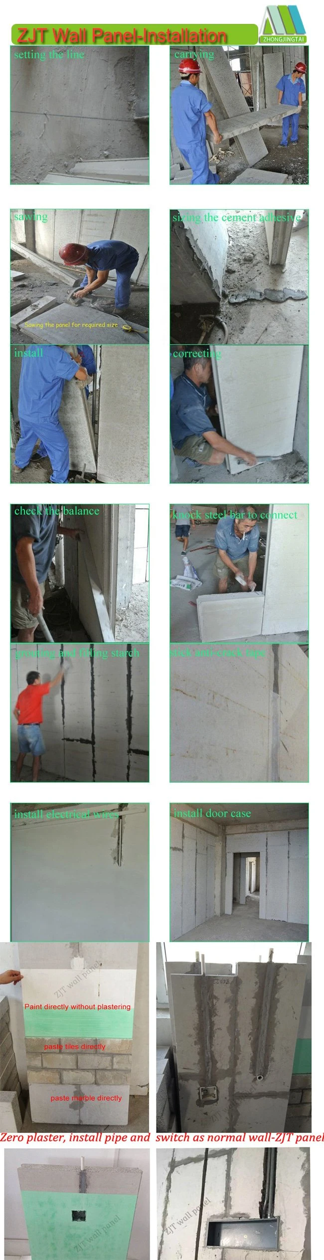 Fireproof Precast Lightweight Concrete/AAC Cement Panel for Partition Wall