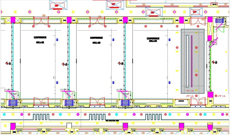 Light Weight Office Partition Walls / Aluminum Frame Folding Conference Room Partitions with Doors