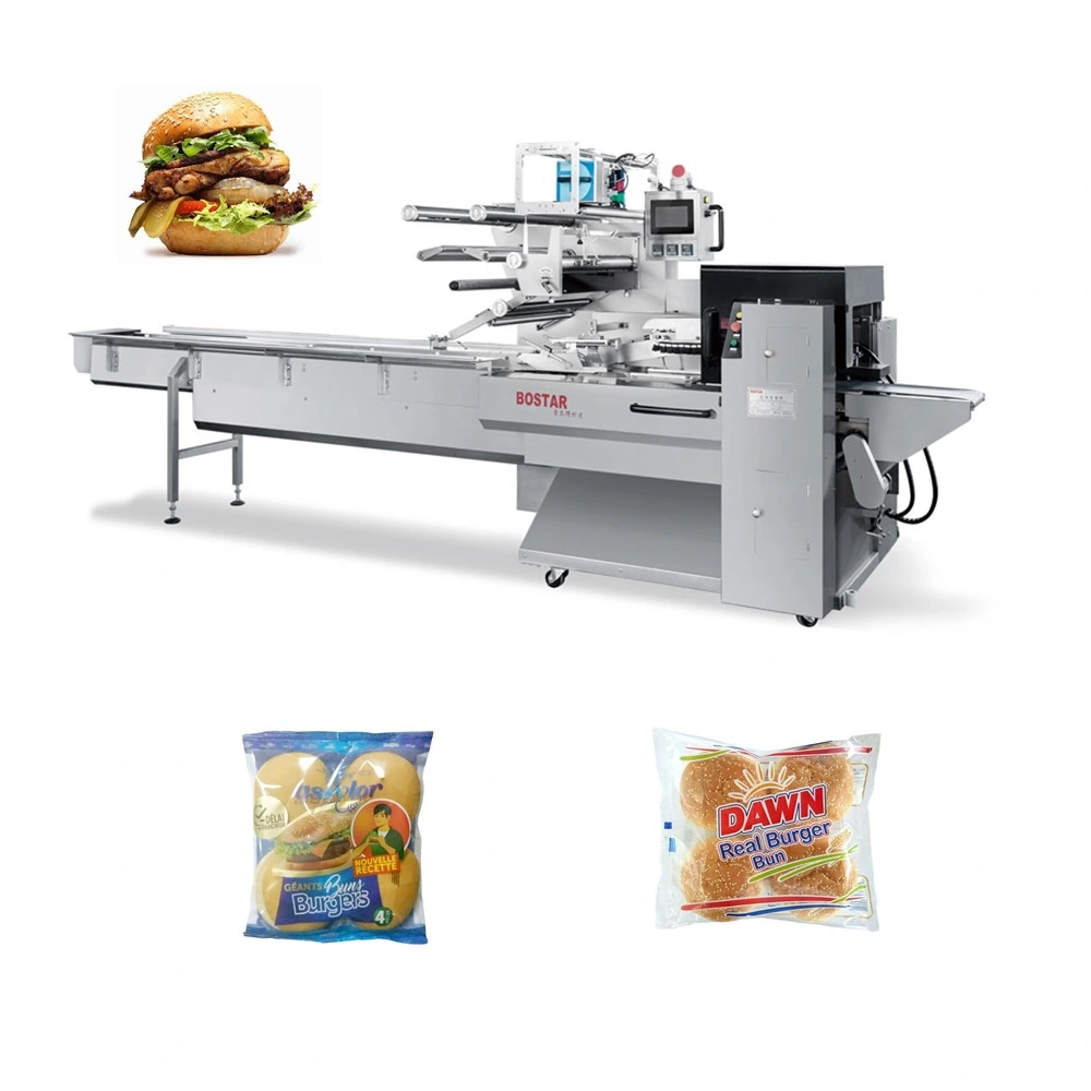 Automatic Burger Bun Packaging Food Machine Bakery Automatic Food Packaging Machine